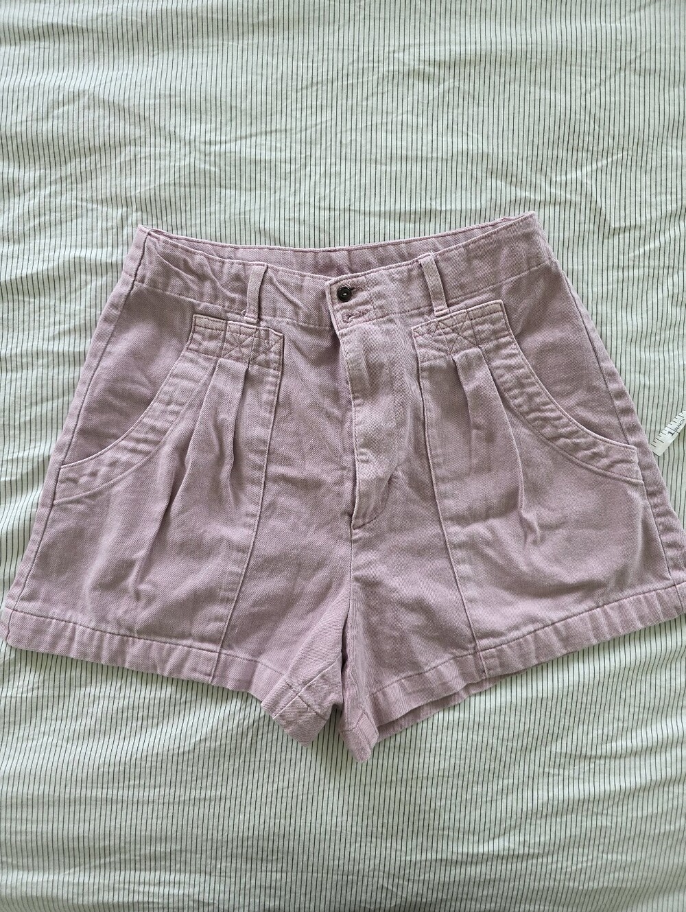 Pink Denim Shorts high-waisted